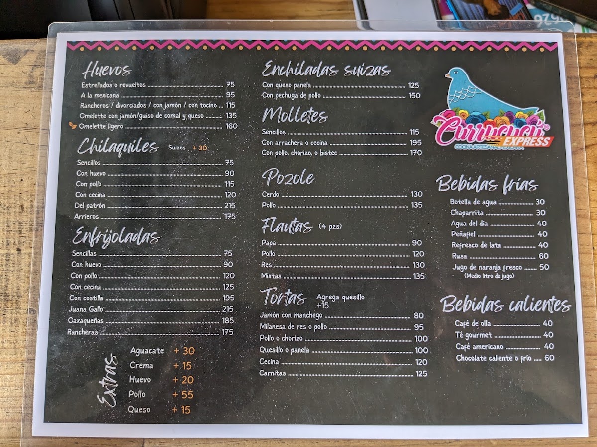 Currucucu Cocina Artesanal Mexicana Menu