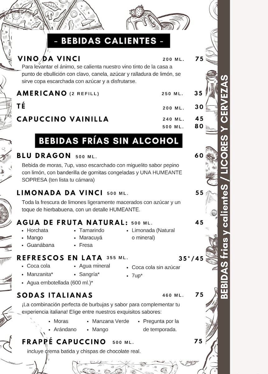 Da Vinci Pizzeria Menu