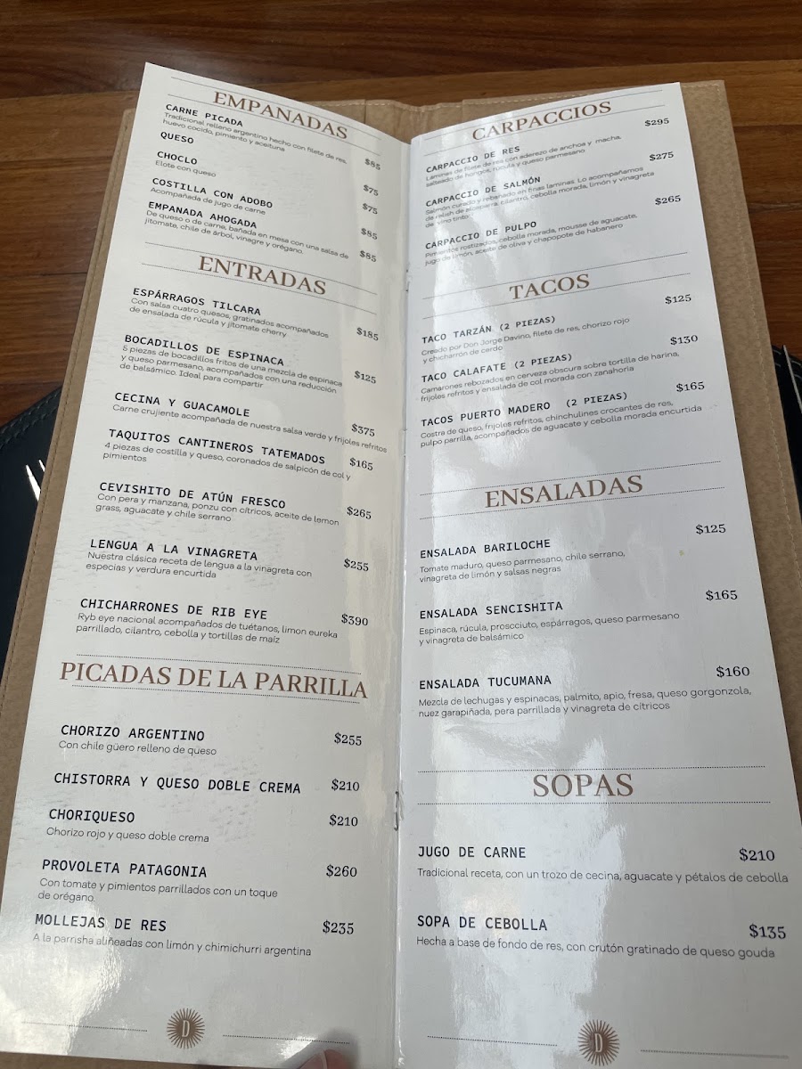 Davino Cortes Premium Menu