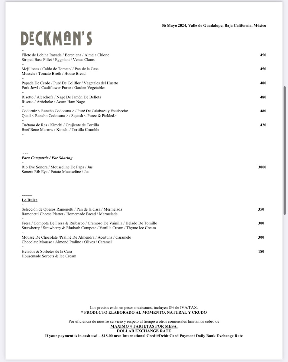 Deckman's Menu Photo 10