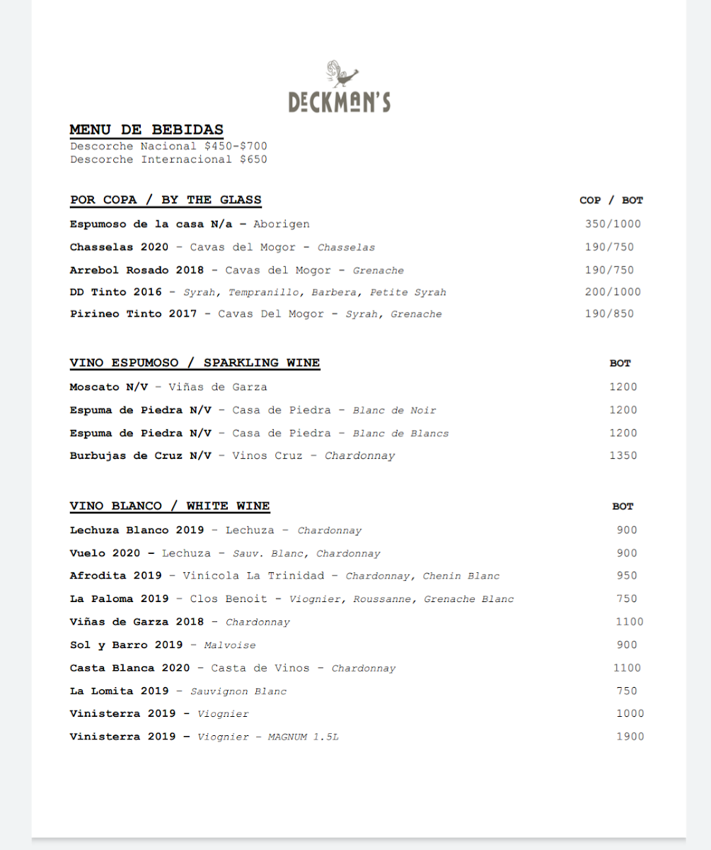 Deckman's Menu Photo 7
