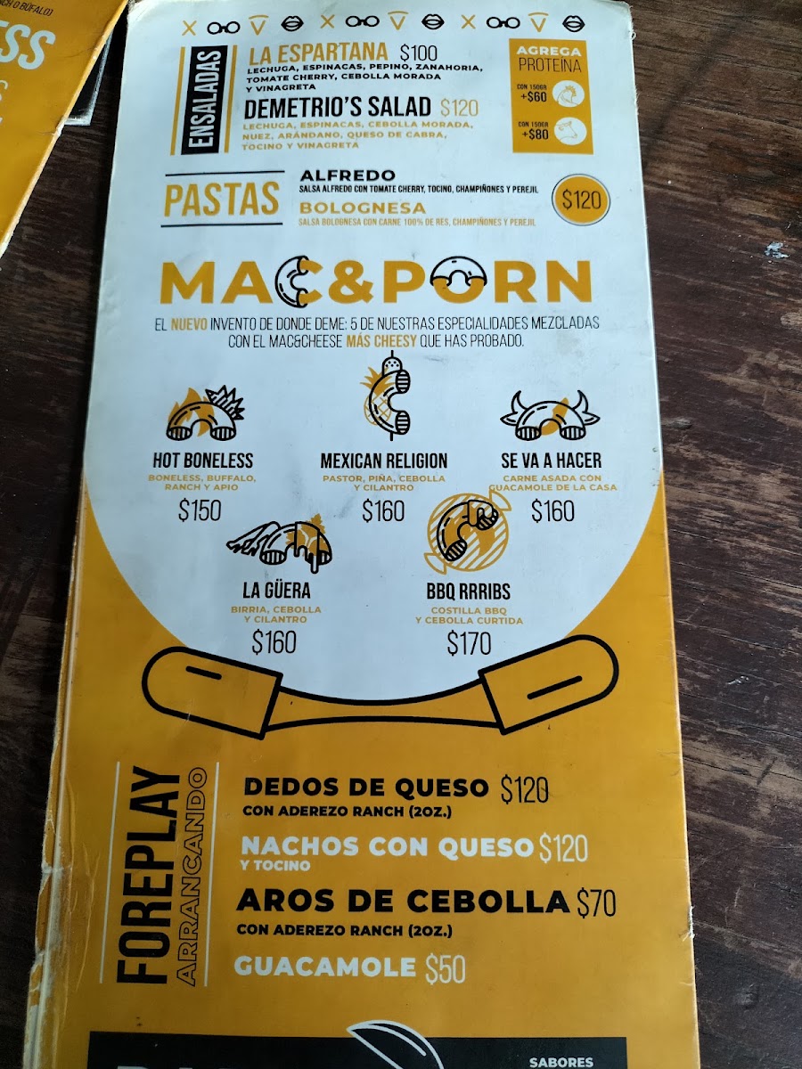 Demetrio's Pizza Porn Americas Menu