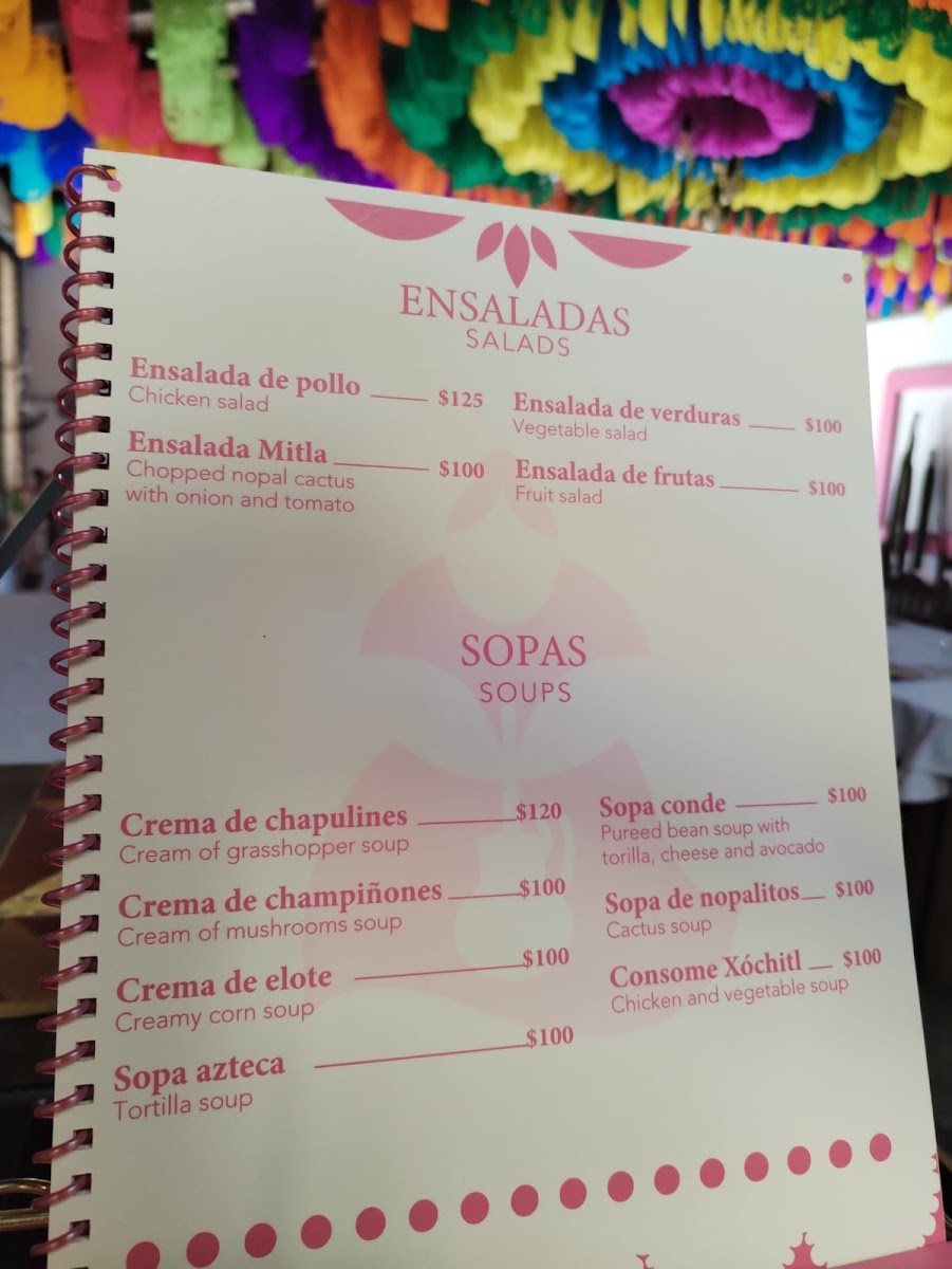 Doña Chica Menu