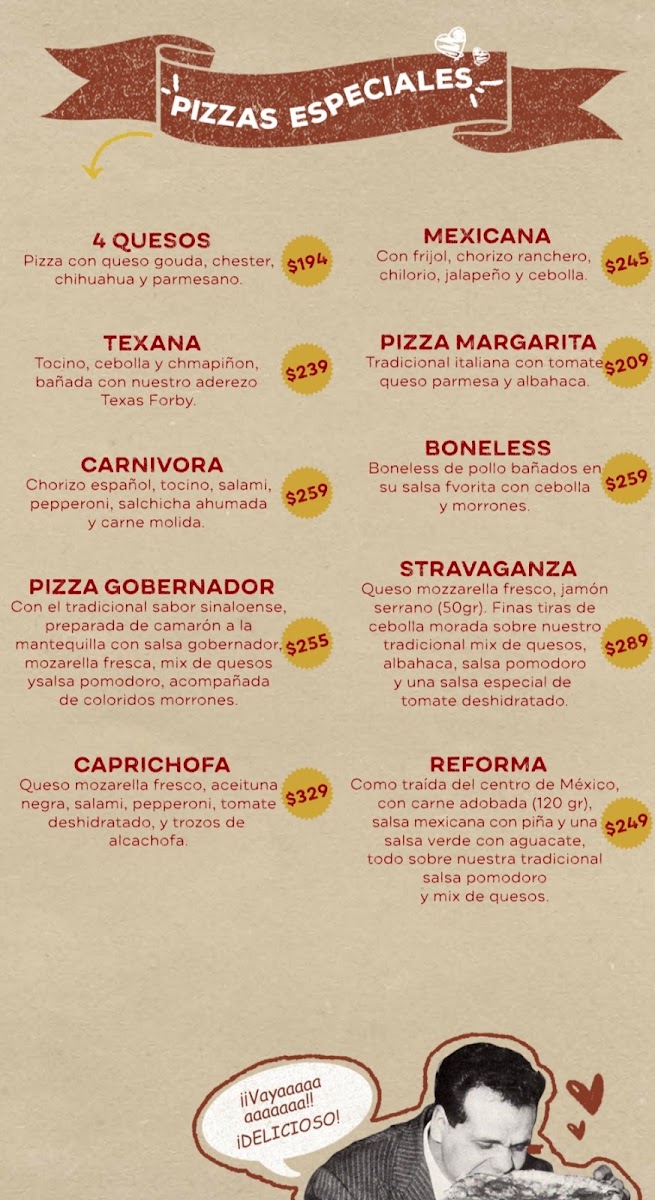 Dolce Mia Hidalgo Menu