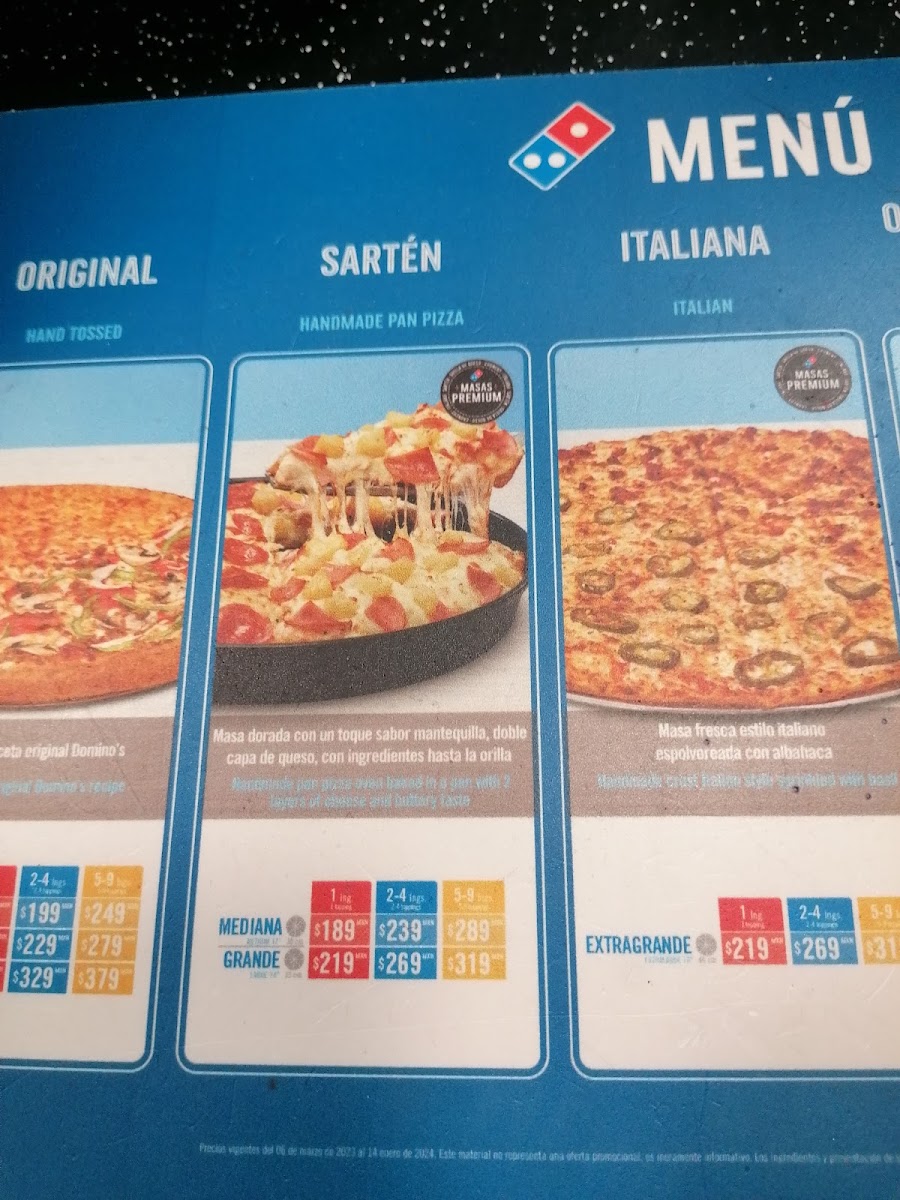 Domino's Cholula Centro Menu