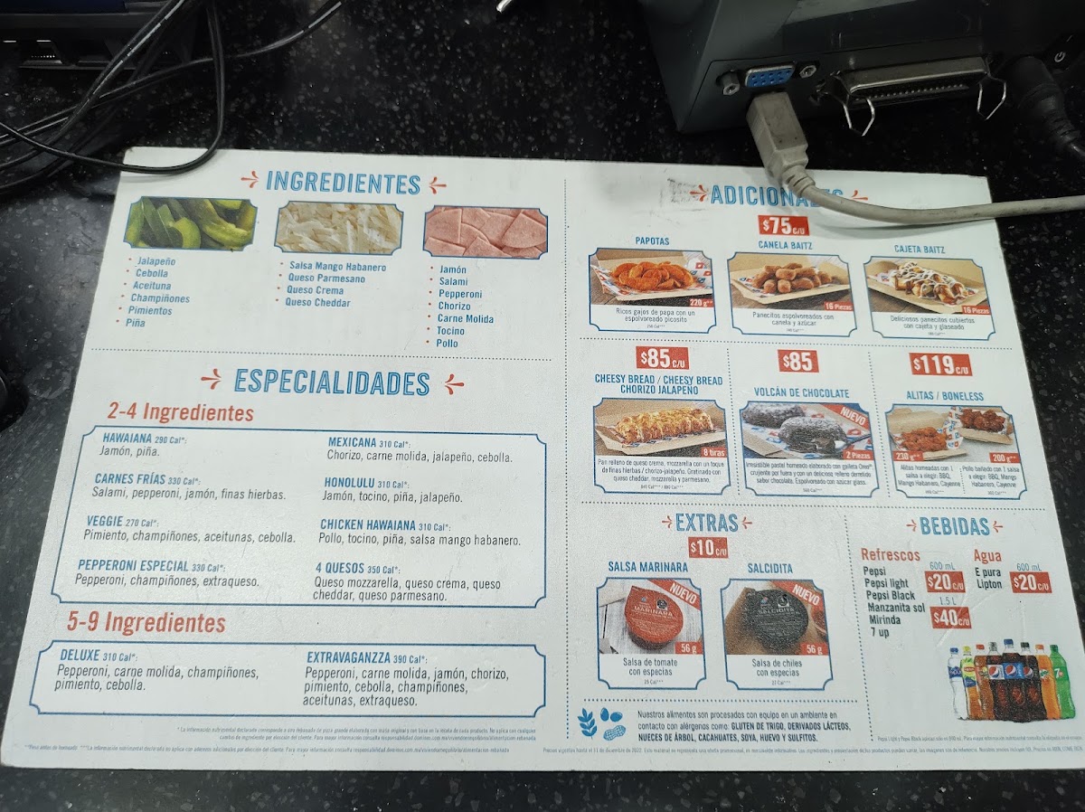 Domino's Mty Palmas Menu