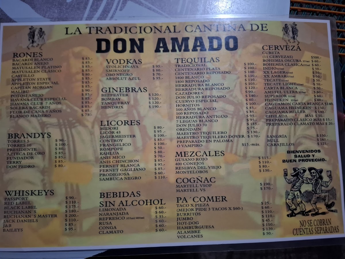 Don Amado Menu
