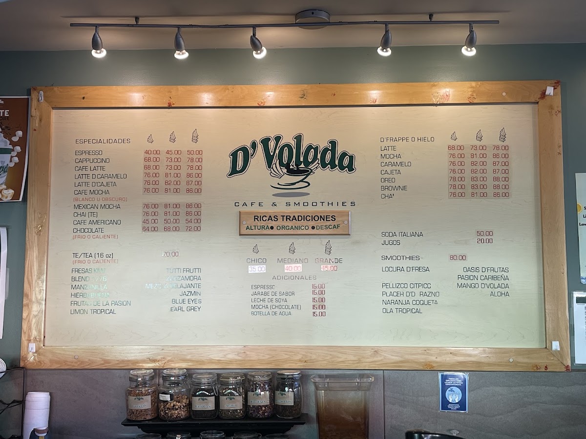 D'volada Menu