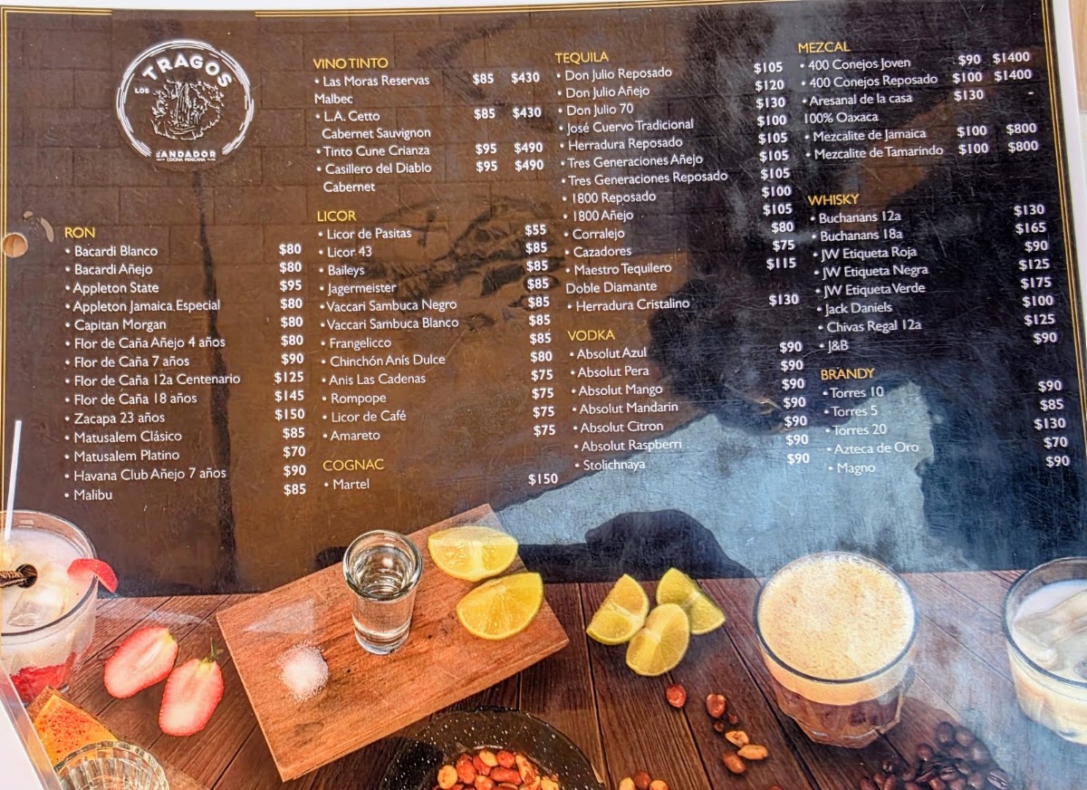 El Andador Menu