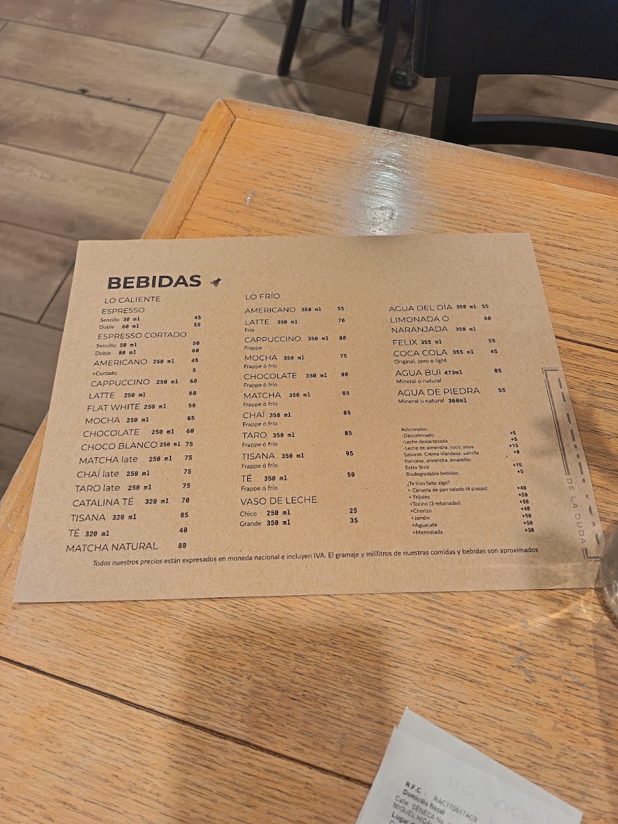 El Beneficio Cafe #2 Menu Photo 2