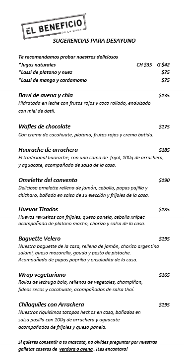 El Beneficio Cafe #2 Menu Photo 5