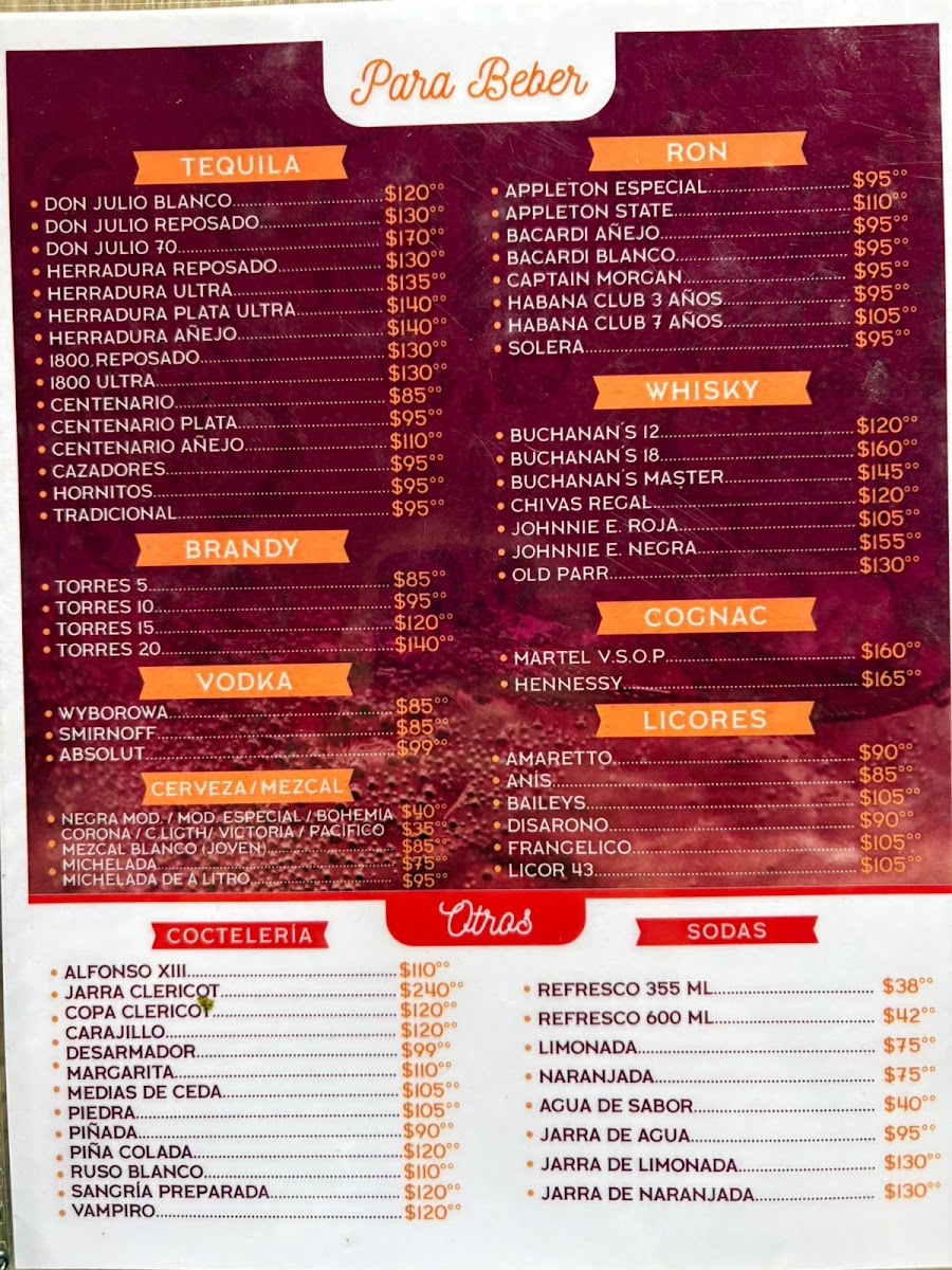 El Buen Sazón De Los Ángeles Menu
