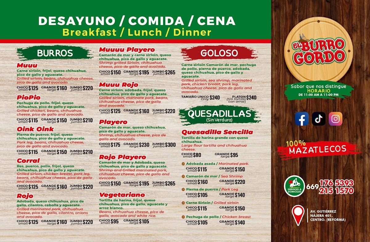 El Burro Gordo Menu Photo 2