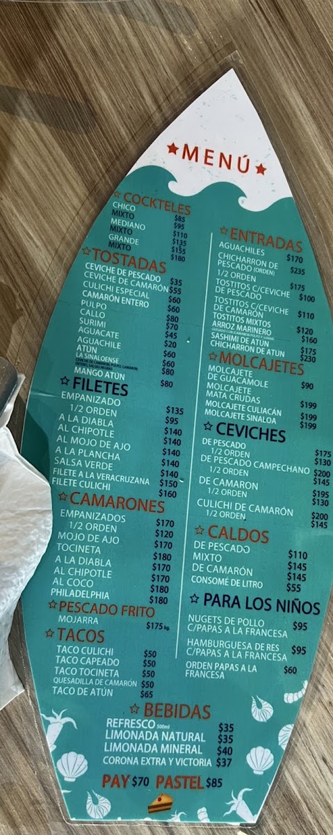 El Camaron Culichi Menu
