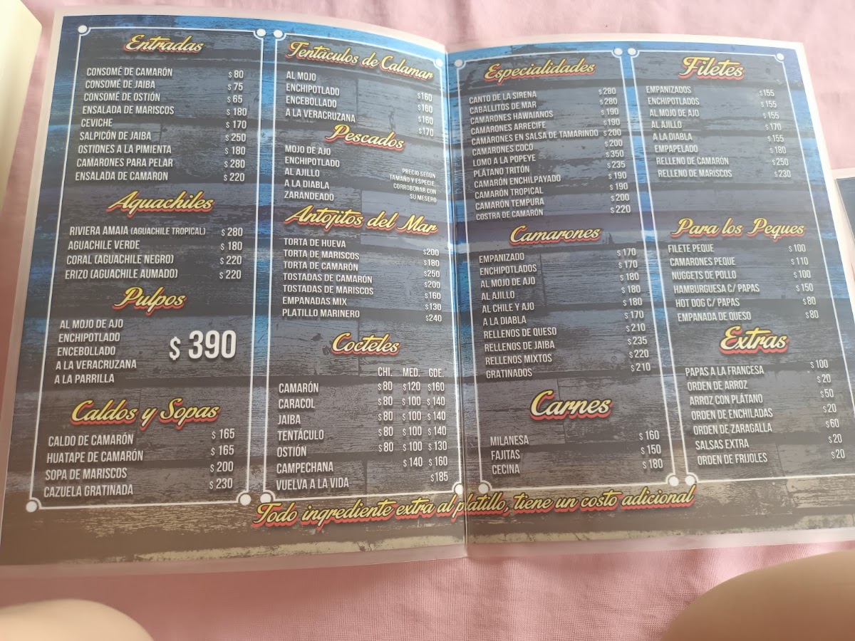 El Canto De La Sirena Menu Photo 10