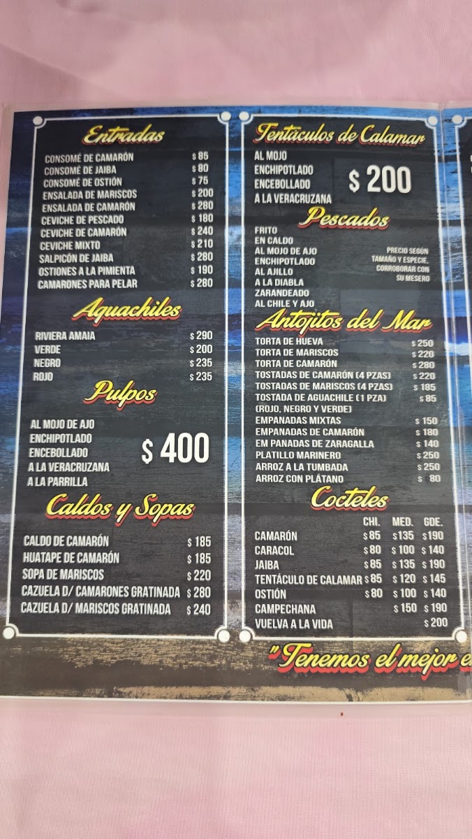 El Canto De La Sirena Menu Photo 5