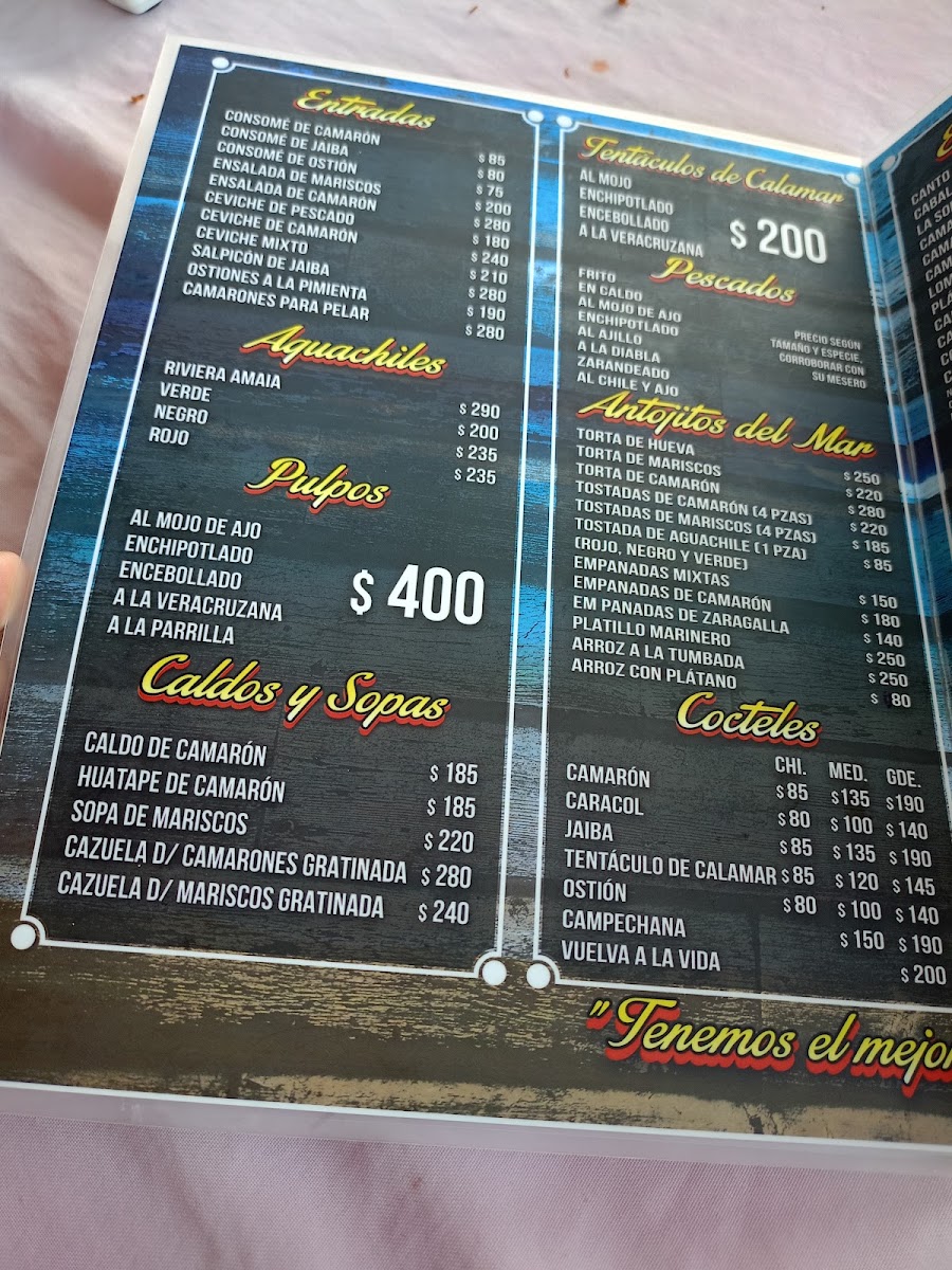 El Canto De La Sirena Menu Photo 7