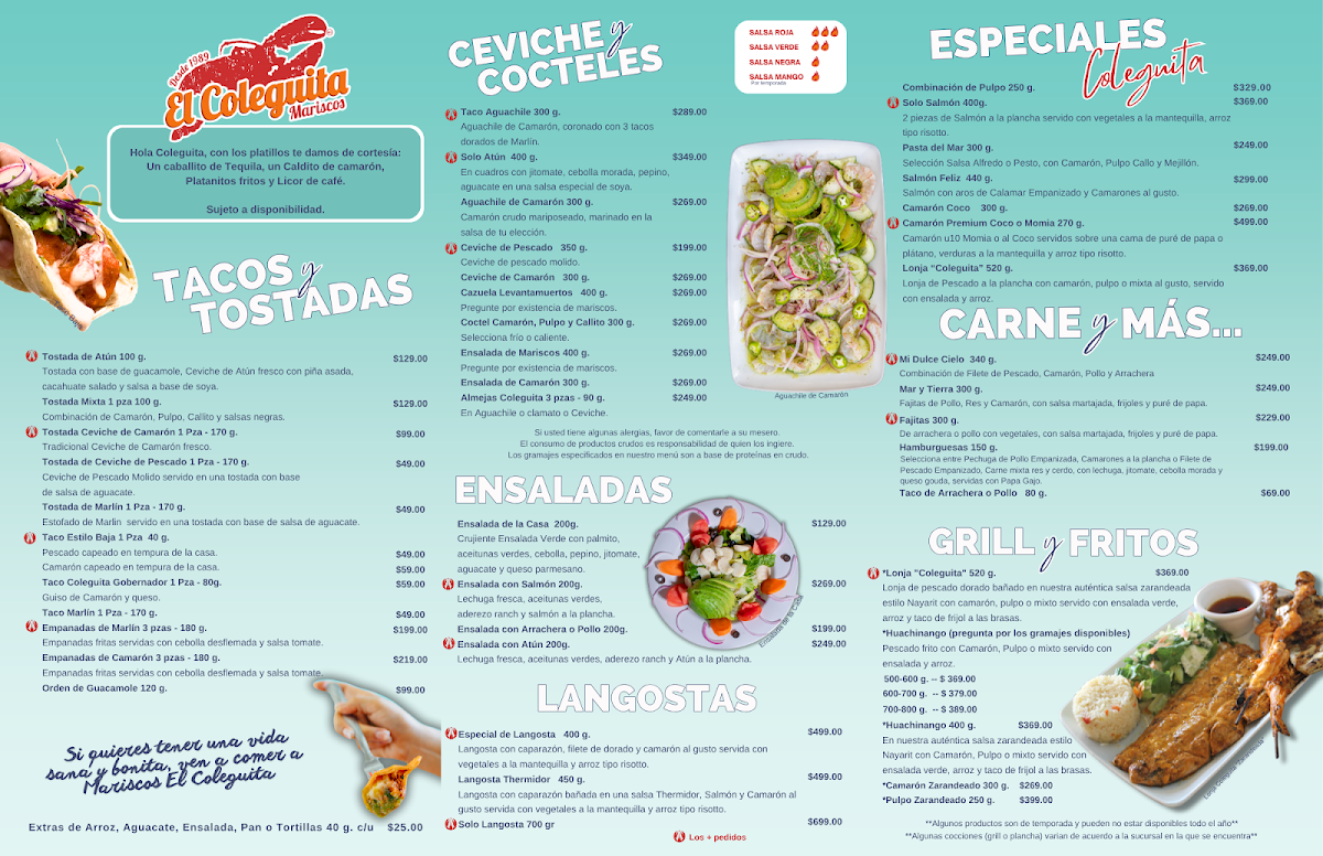 El Coleguita Mariscos Nuevo Nayarit Menu