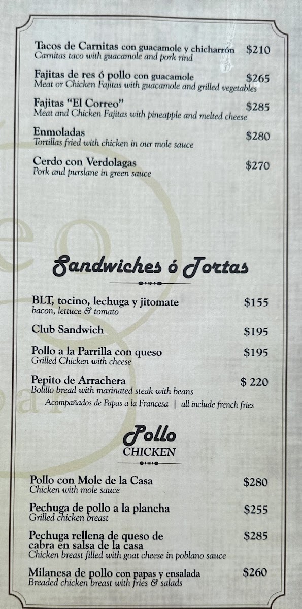 El Correo Menu Photo 10