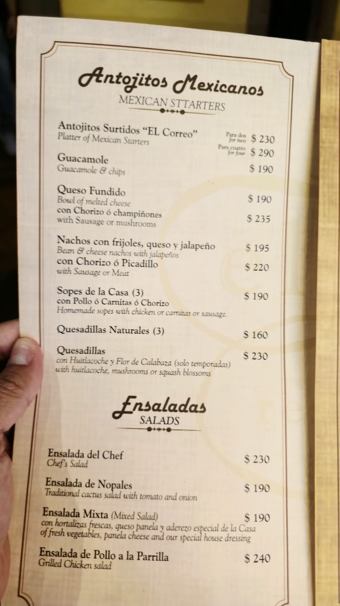 El Correo Menu Photo 2