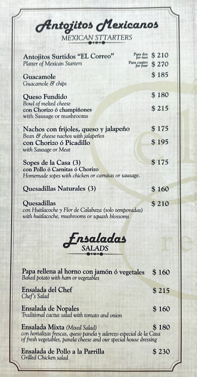 El Correo Menu Photo 9