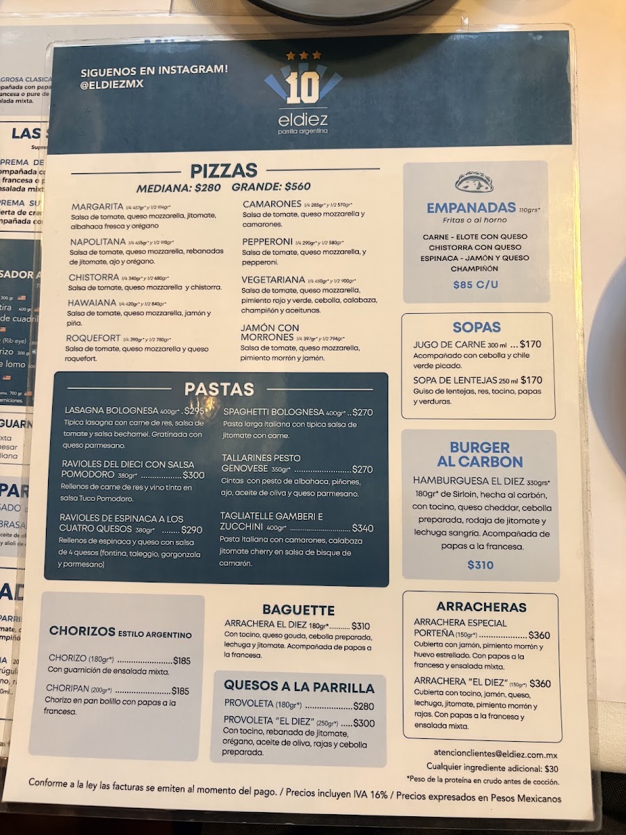 El Diez Prado Menu Photo 2