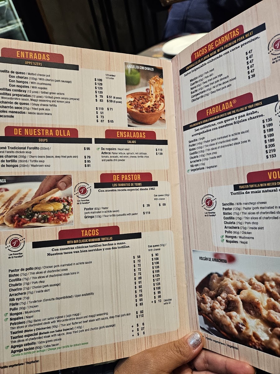 El Farolito Prolongacion Bosques Menu