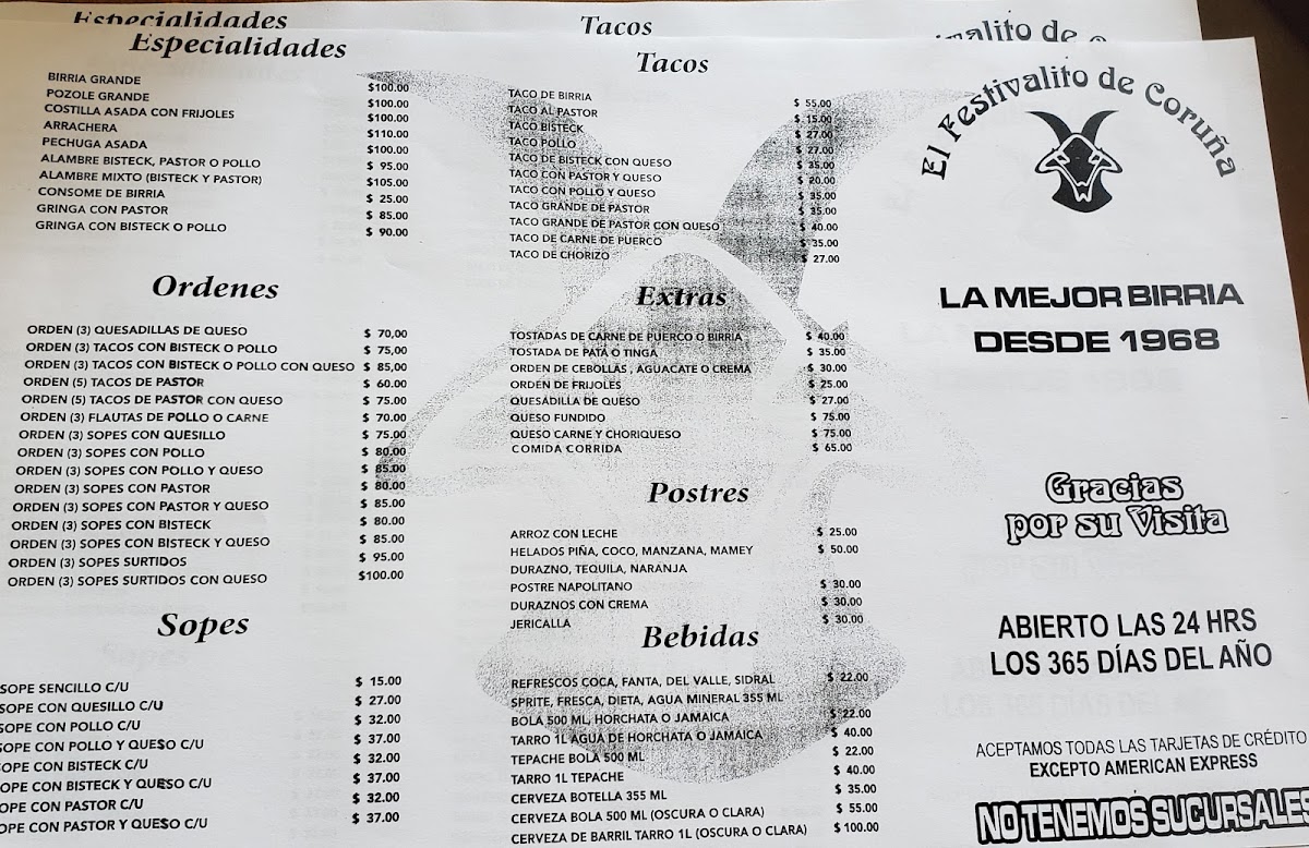 El Festivalito De Coruna Menu Photo 3
