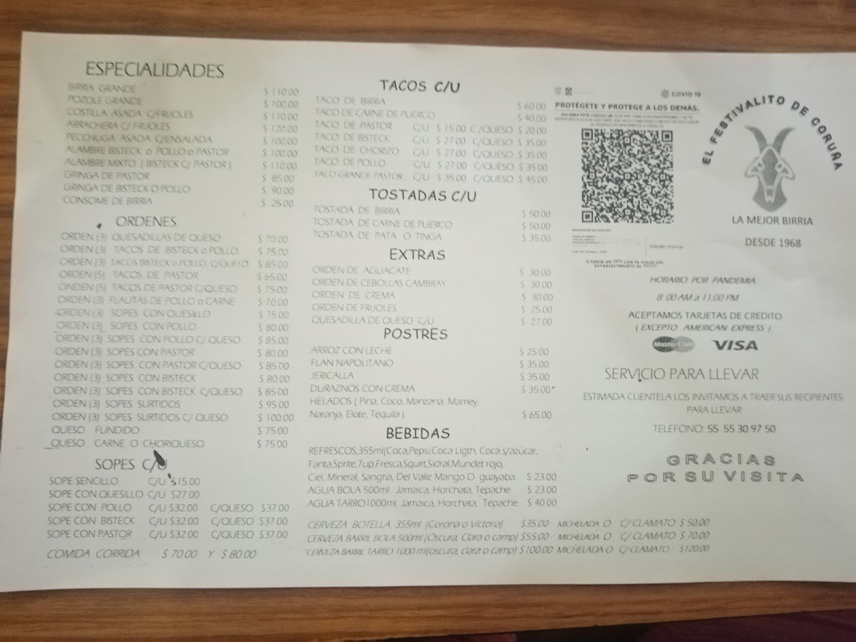 El Festivalito De Coruna Menu Photo 5