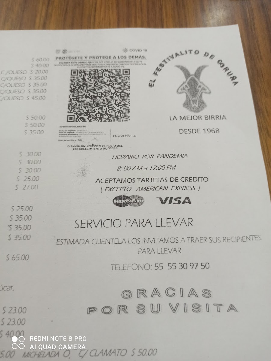 El Festivalito De Coruna Menu Photo 8