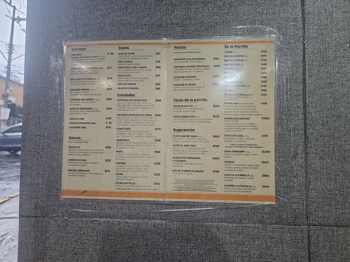 El Gran Fogon Menu