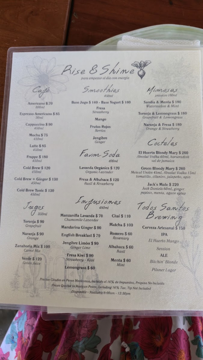 El Huerto Farm To Table Menu Photo 3