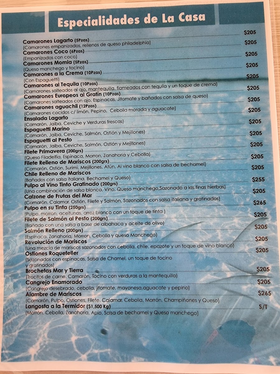 El Lagarto Marinero Menu Photo 6