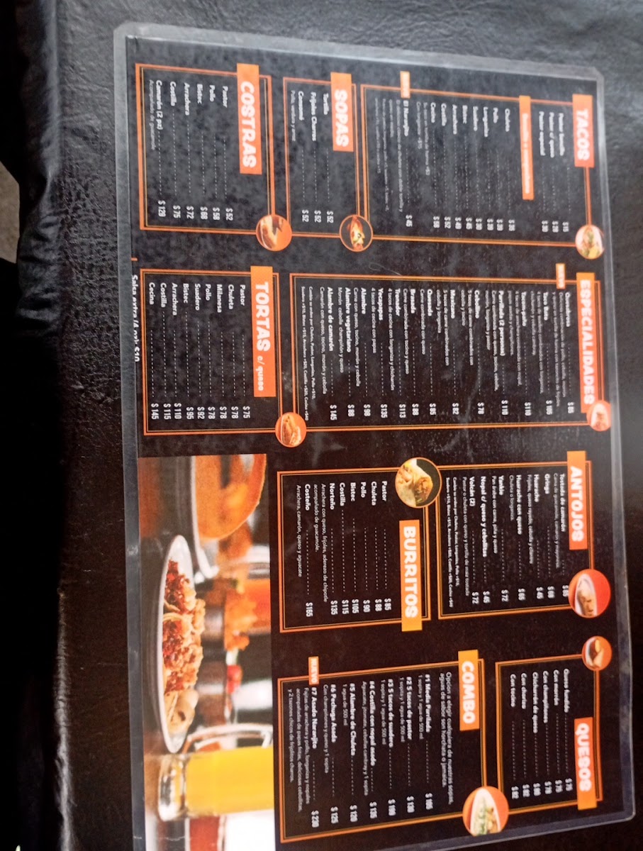 El Naranjito Menu