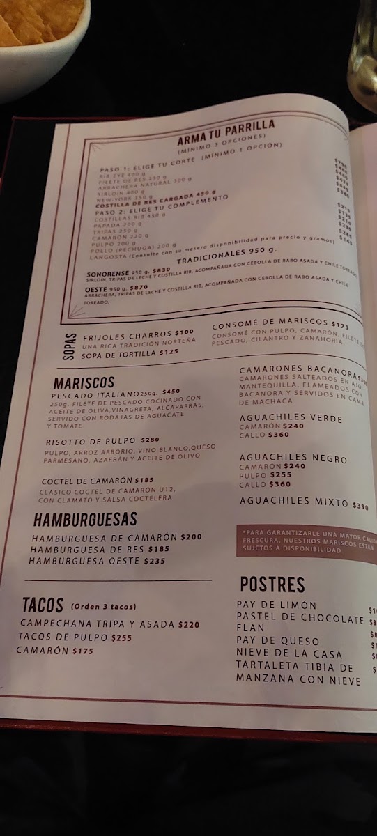 El Oeste Menu Photo 8