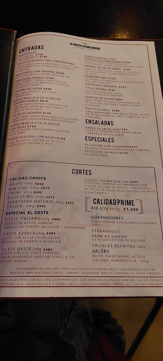 El Oeste Menu Photo 9