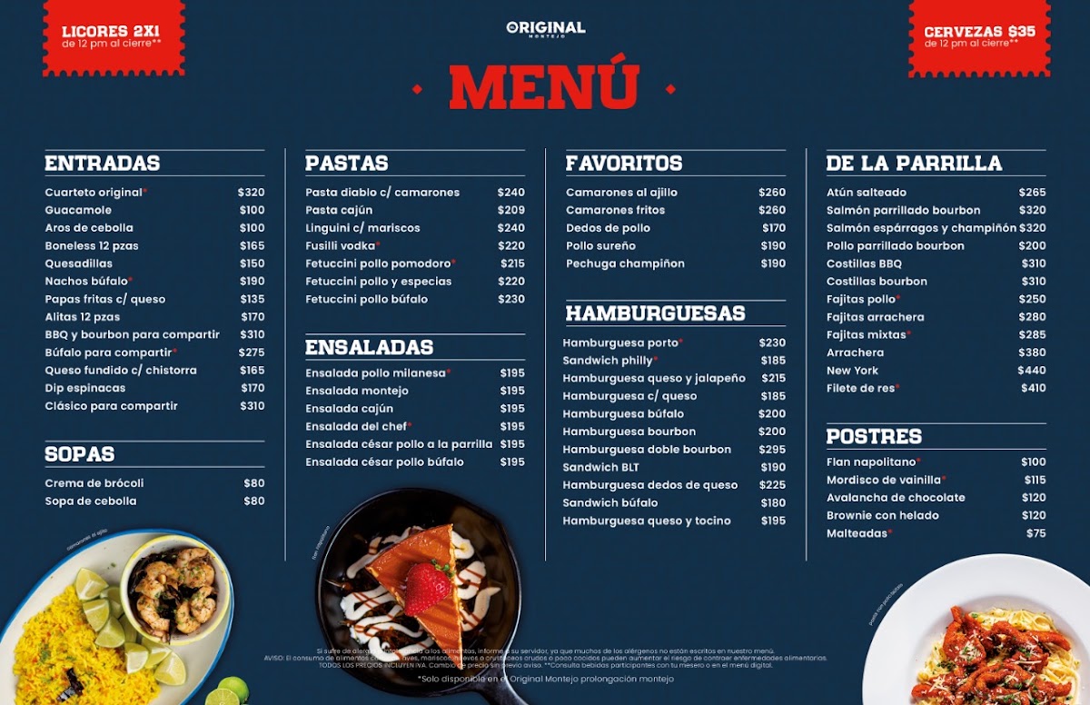 El Original Montejo Menu