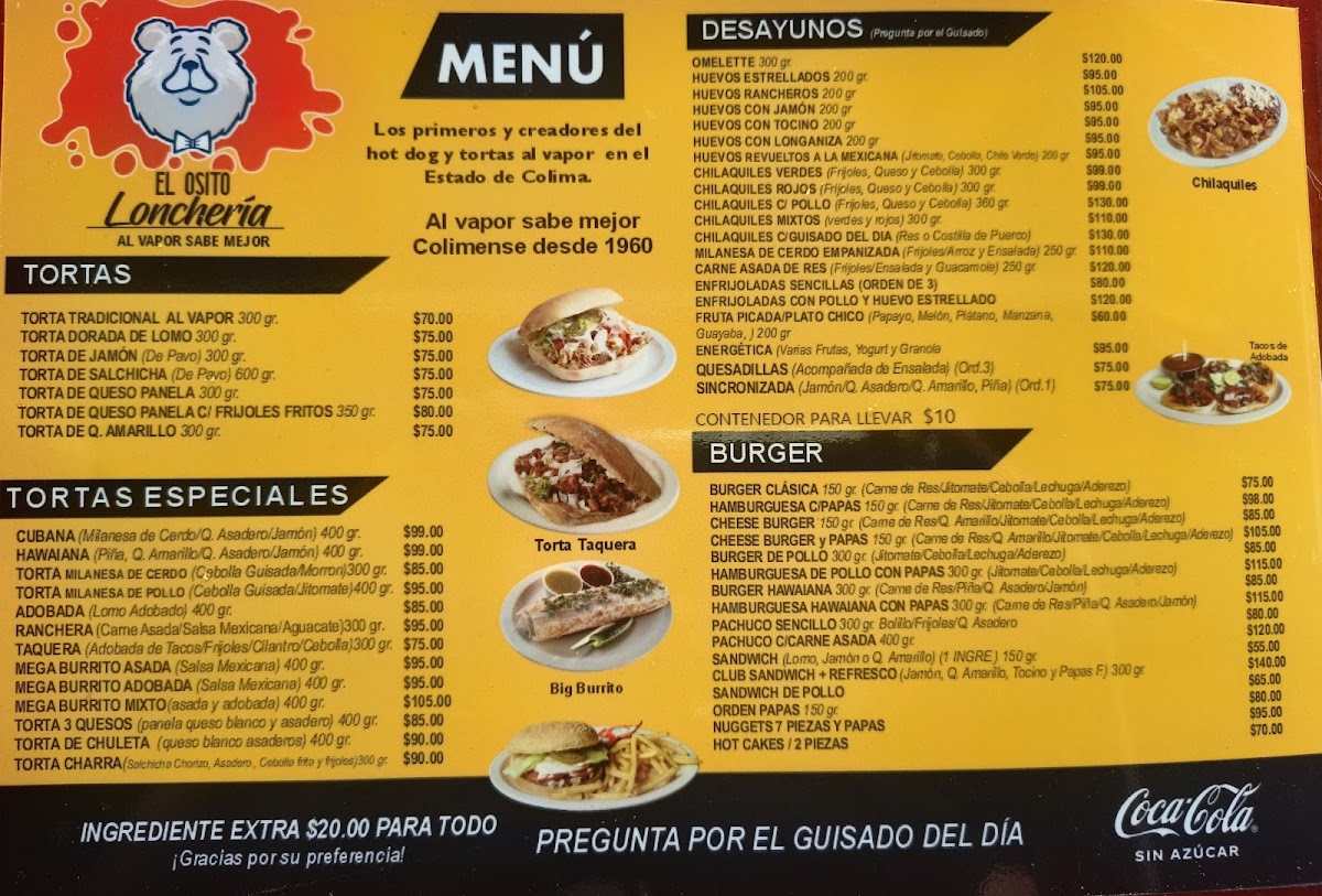 El Osito Polar Issste Menu