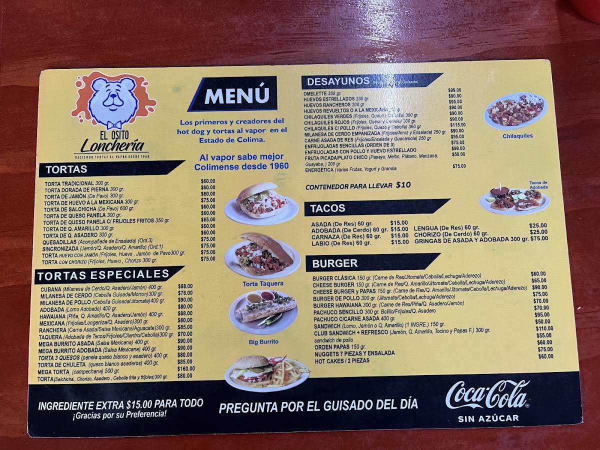 El Osito Polar Issste Menu Photo 3