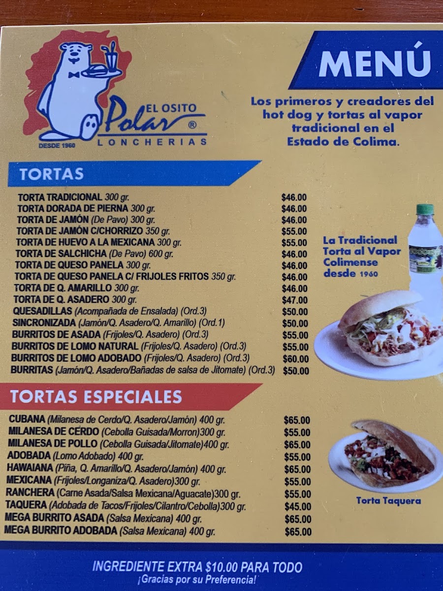 El Osito Polar Issste Menu Photo 7