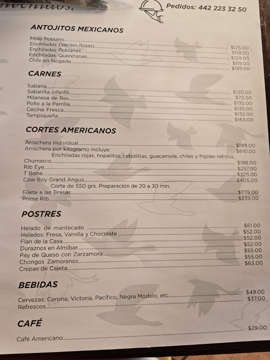 El Palomar Menu