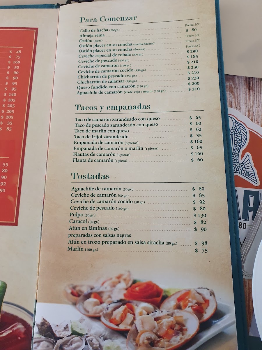 El Pargo Menu