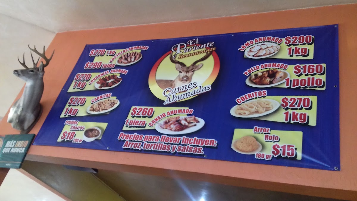 El Pariente Carnes Ahumadas Menu