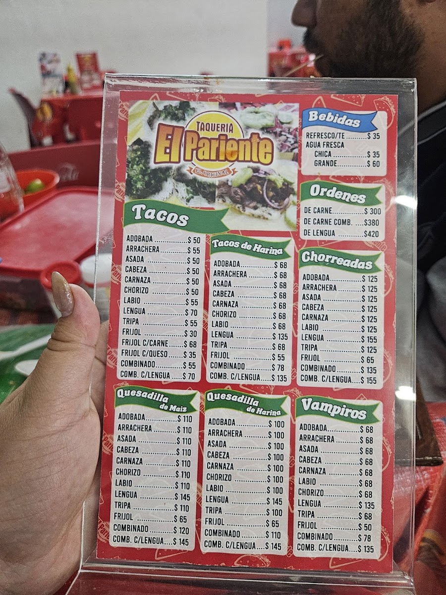 El Pariente Menu