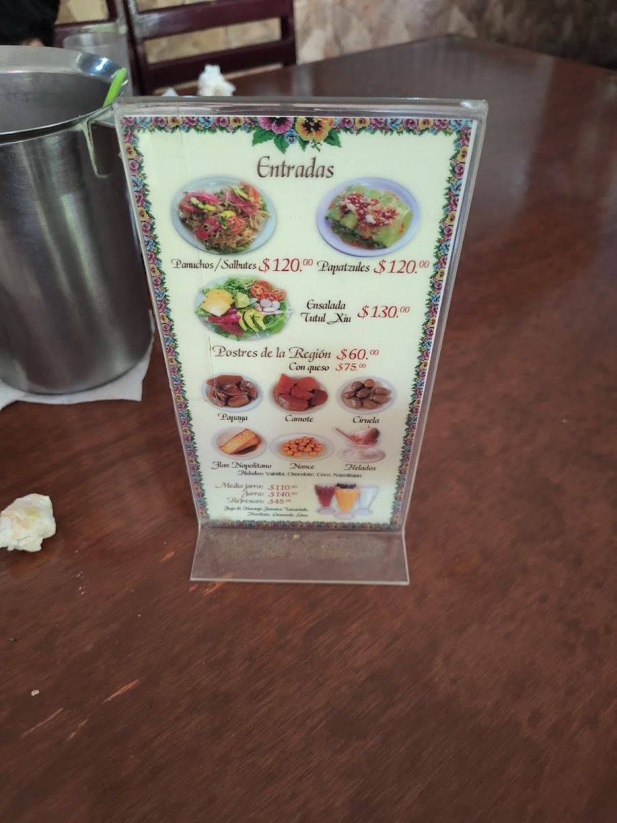 El Principe Tutul Xiu Ticul Menu