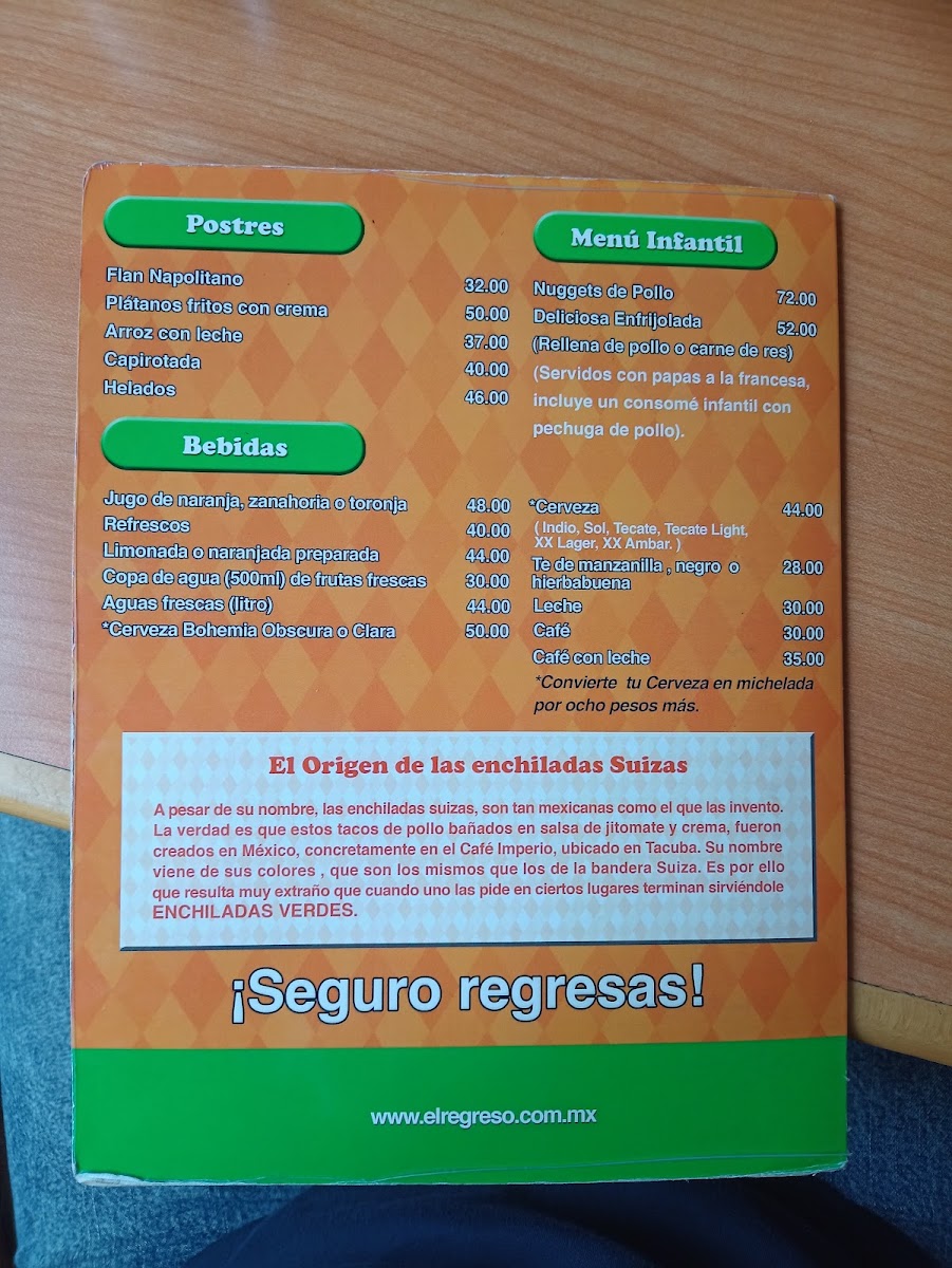 El Regreso Menu Photo 7