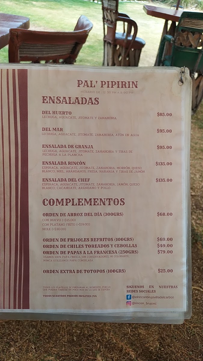El Rincón Brujo Terraza Jardín Menu Photo 7