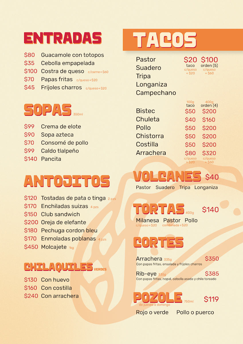 El Rinconcito Menu