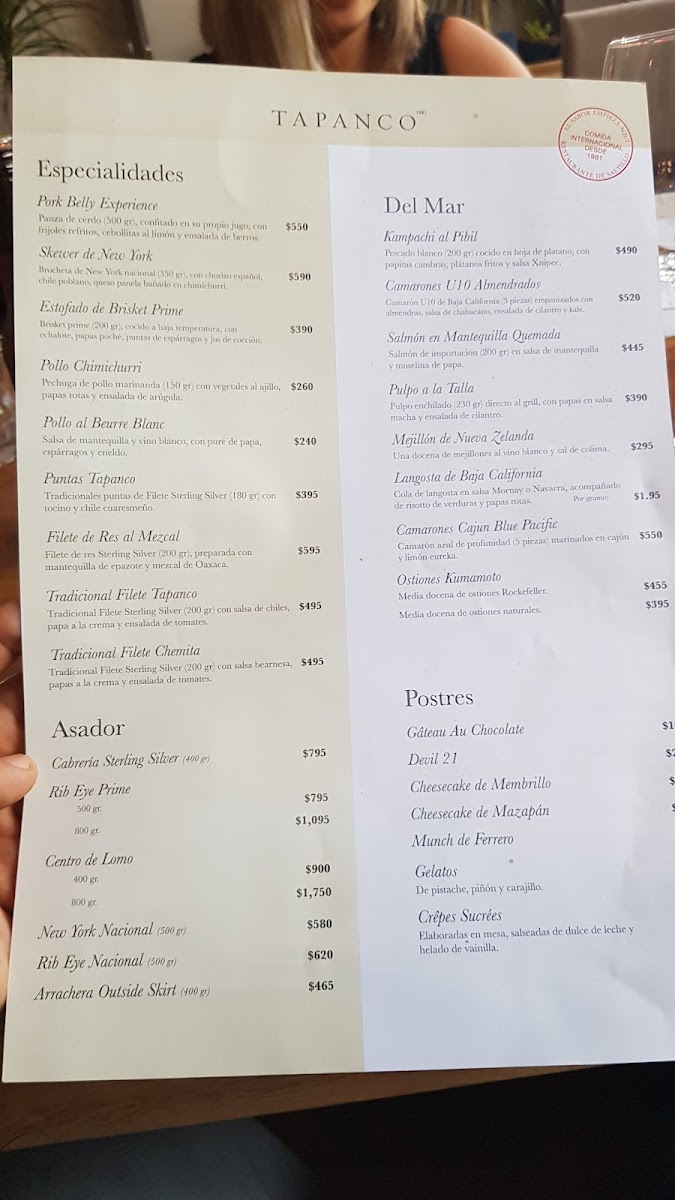 El Tapanco Menu Photo 2