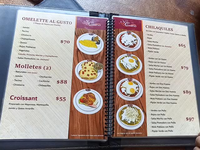 El Viejo Rosario Menu